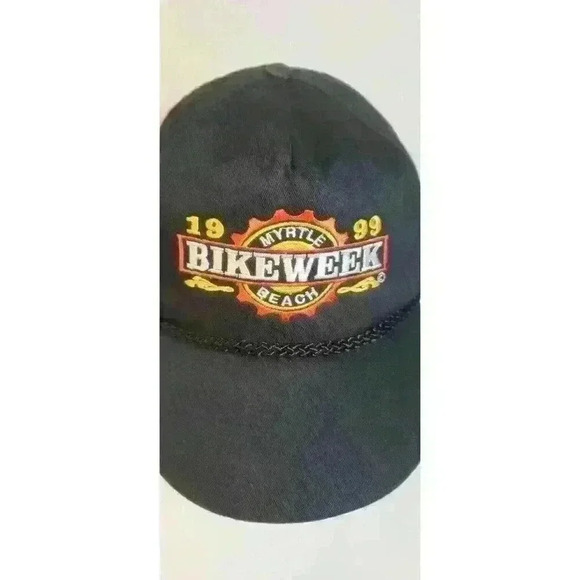 1999 BIKE WEEK BIKER MYRTLE BEACH BALL CAP SNAPBACK BLACK VINTAGE Motorcycle - Picture 13 of 13